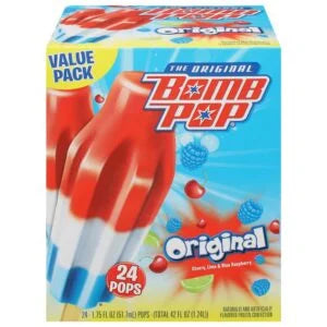 Bomb Pop Small Red/White Blue Popsicles 24ct ($17/box)